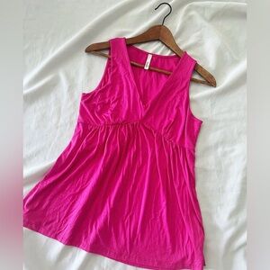 Y2k Pink Flowy Sleeveless Blouse | 2000s Bubblegum Barbiecore McBling